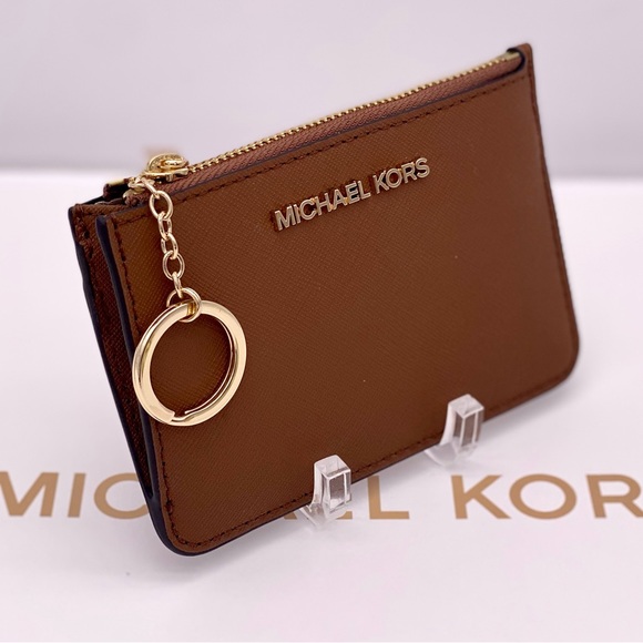 Michael Kors Small Coin Pouch Wallet Card Case Luggage - Picture 7 of 9
